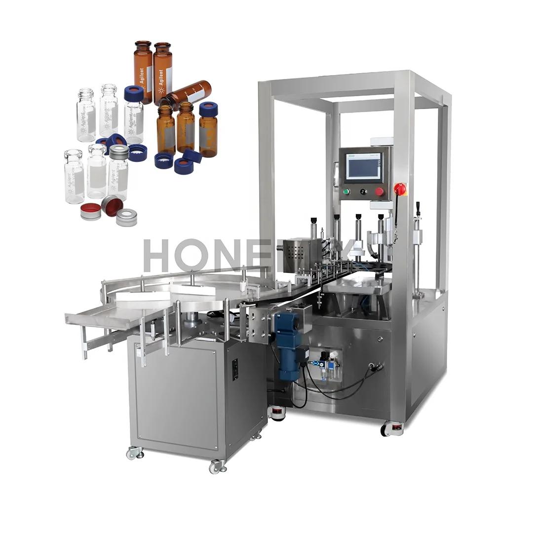 Hone Automatic High Speed Small Injection Vials Oral Liquid Filler Sealer Medical Serum Glass Bottle Filling and Capping Machine