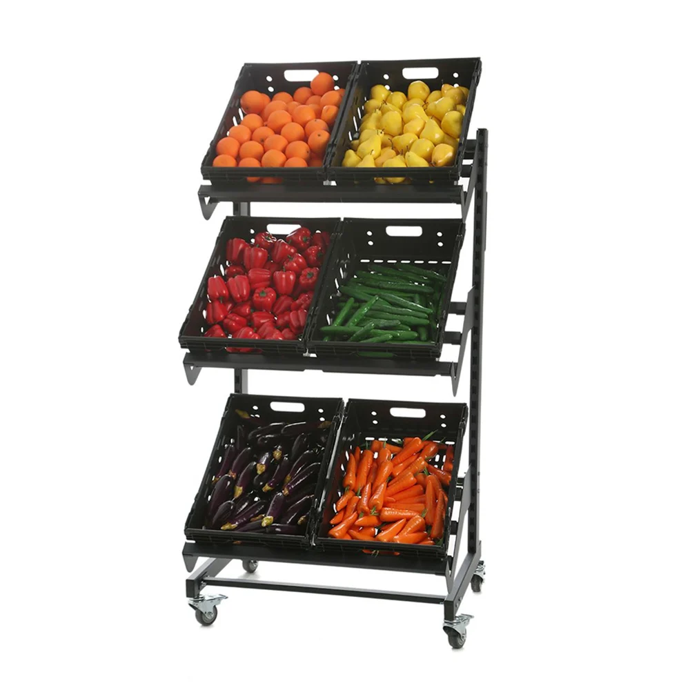 Factory Wholesale 800mm Mobile fruit and vegetable displays Gondola Supermarket Shelves