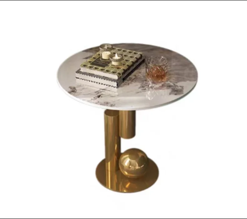 High Quality Luxury Coffee Table Modern Living Room Furniture Style Marble Top Metal  Coffee Table