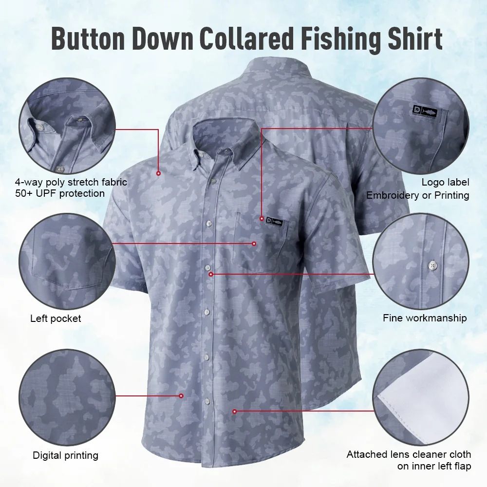 Fishing Shirts High Quality Short Sleeve camisas  marlin fishing tshirts Quick Dry UV Fishing Shirt