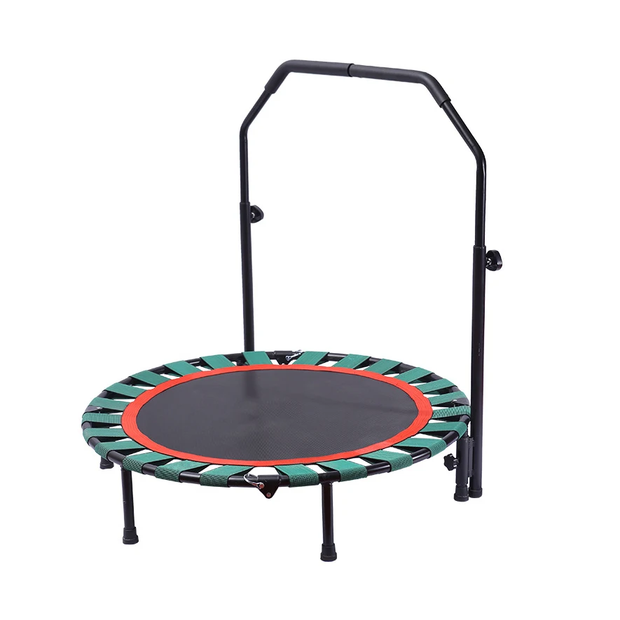 High Quality Foldable Trampoline with Adjustable Handrail for Indoor Fitness Exercise