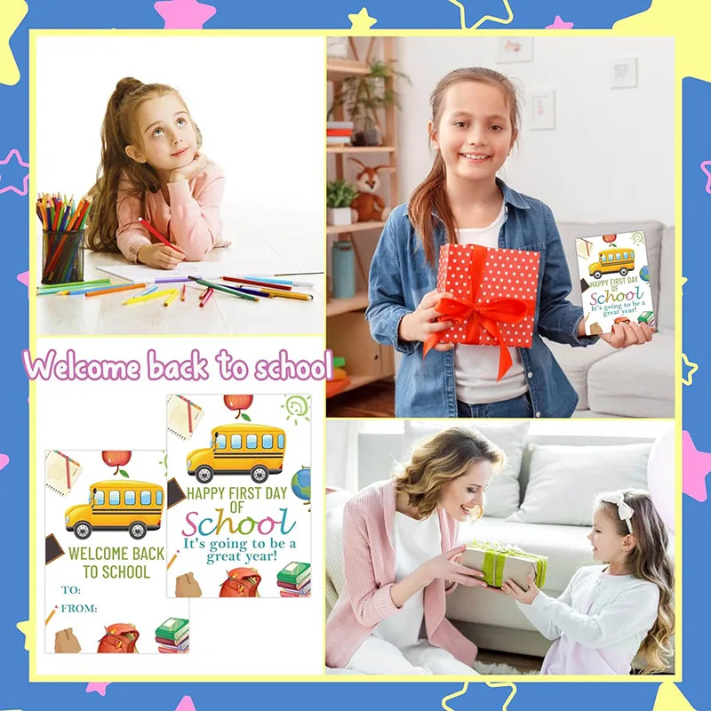 Chalkboard Welcome Postcards Colorful Welcome To Our Class Cards Back To School For Kids