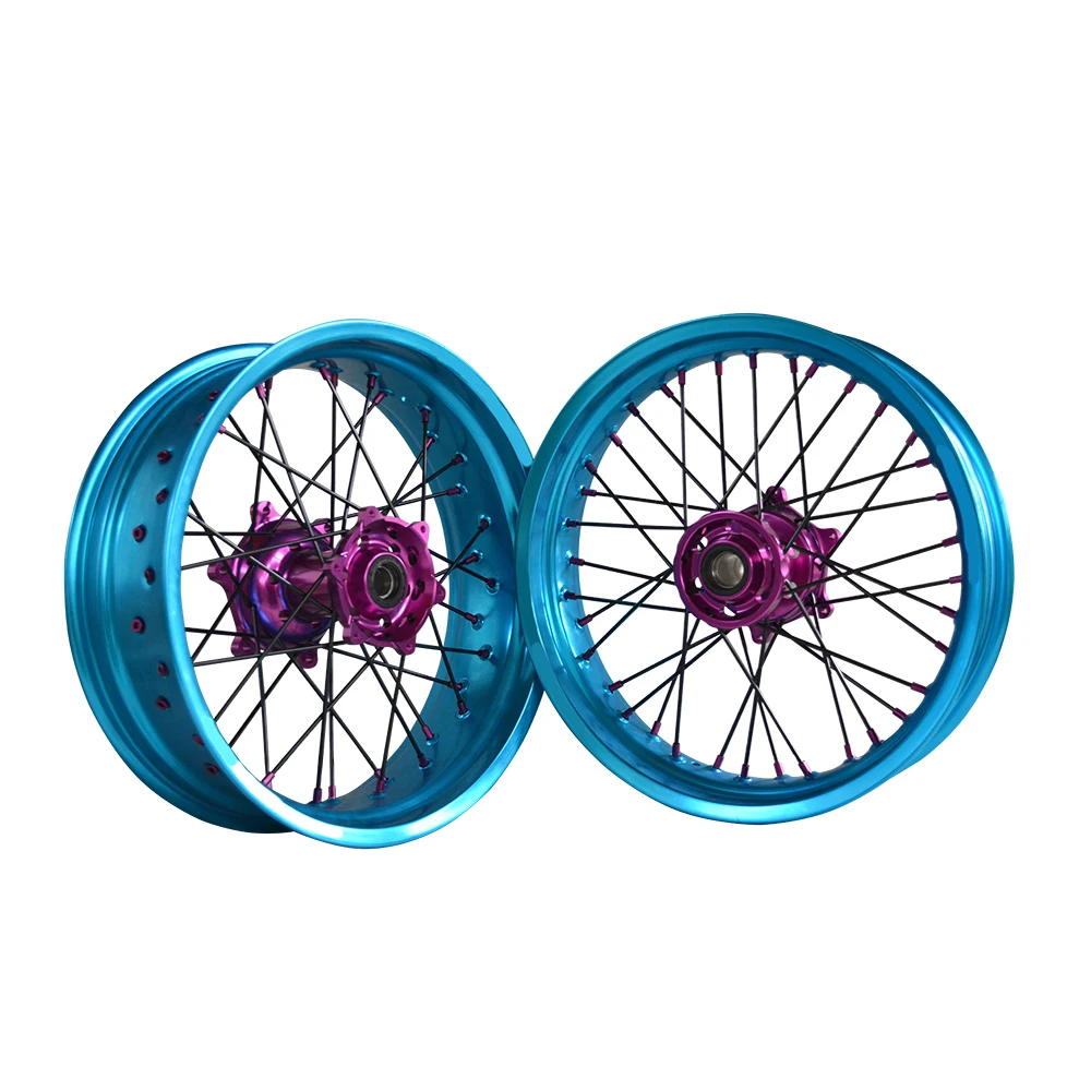 MOQ 1 Set Factory 17 inch 36 hole YZF YZ WR 250 450 Aluminum Alloy Super Motard  Wheels For Yamaha motorcycle