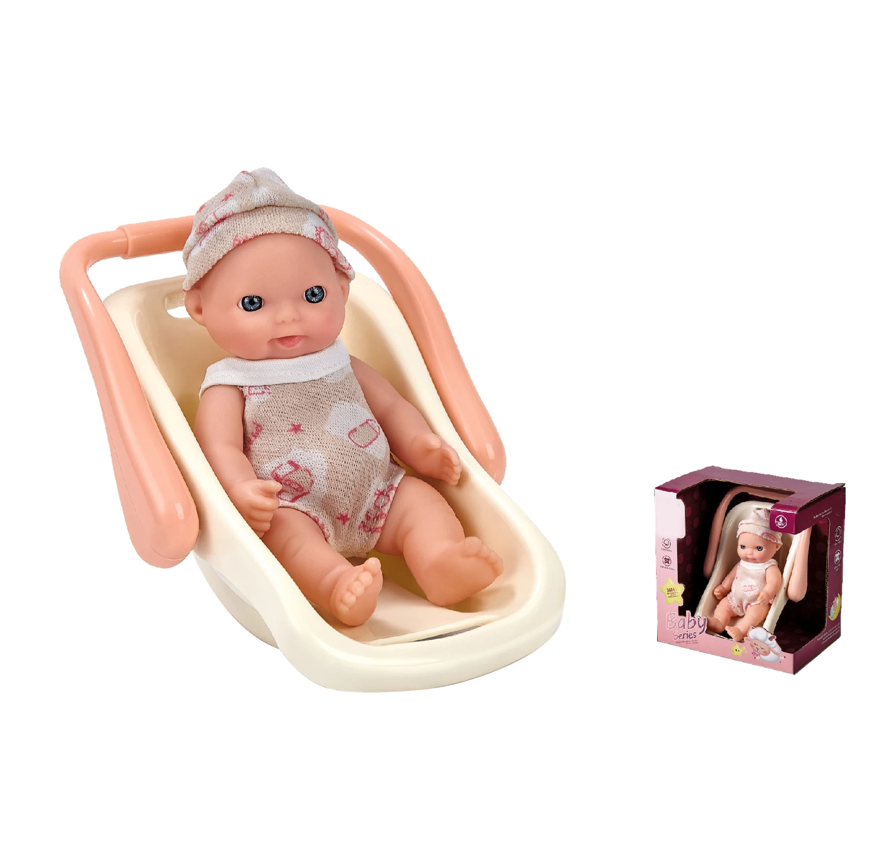 New Realistic Newborn Baby Dolls Full Body Silicone 6 Inch dolls bed cradle Lifelike Reborn Baby