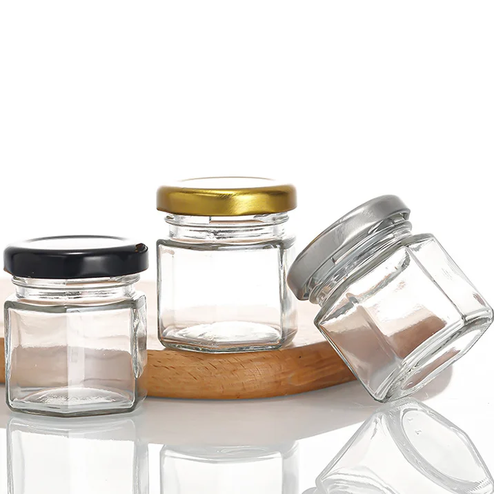 25ml35ml 45ml mini jam honey  jar airtight round square glass jars with lid