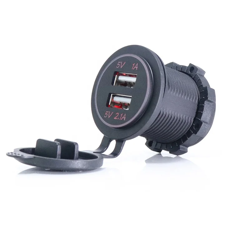 
Dual 2 USB Charger Socket Adapter Power Outlet 12V 24V Car Motorcycle 