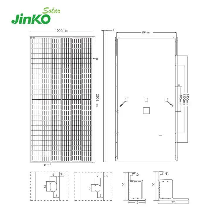 Фотоэлектрическая солнечная панель Jinko Cheetah Hc 72m Mono Half Cell 390W 395W 400W 405W 410W