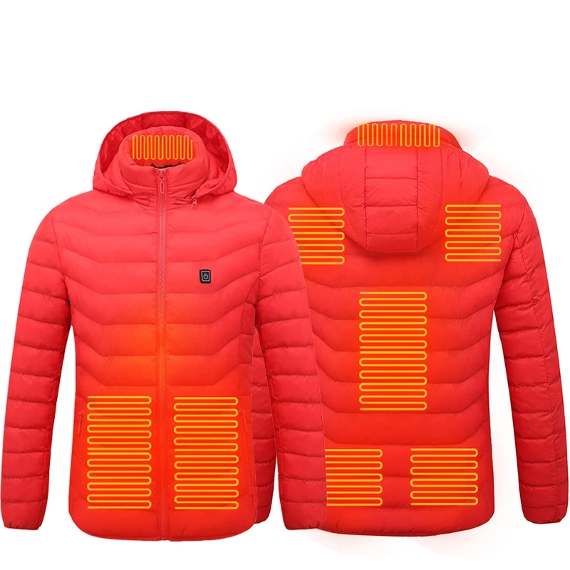 Factory Outlets Unisex Plus Size 8 and 9 Power Bank Heating Area Electric Fleece Down Jackets with Hood
