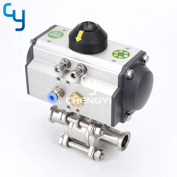 Manual/Pneumatic Ball Valve Sanitary SS Stainless Steel 3PCS Ball Valve