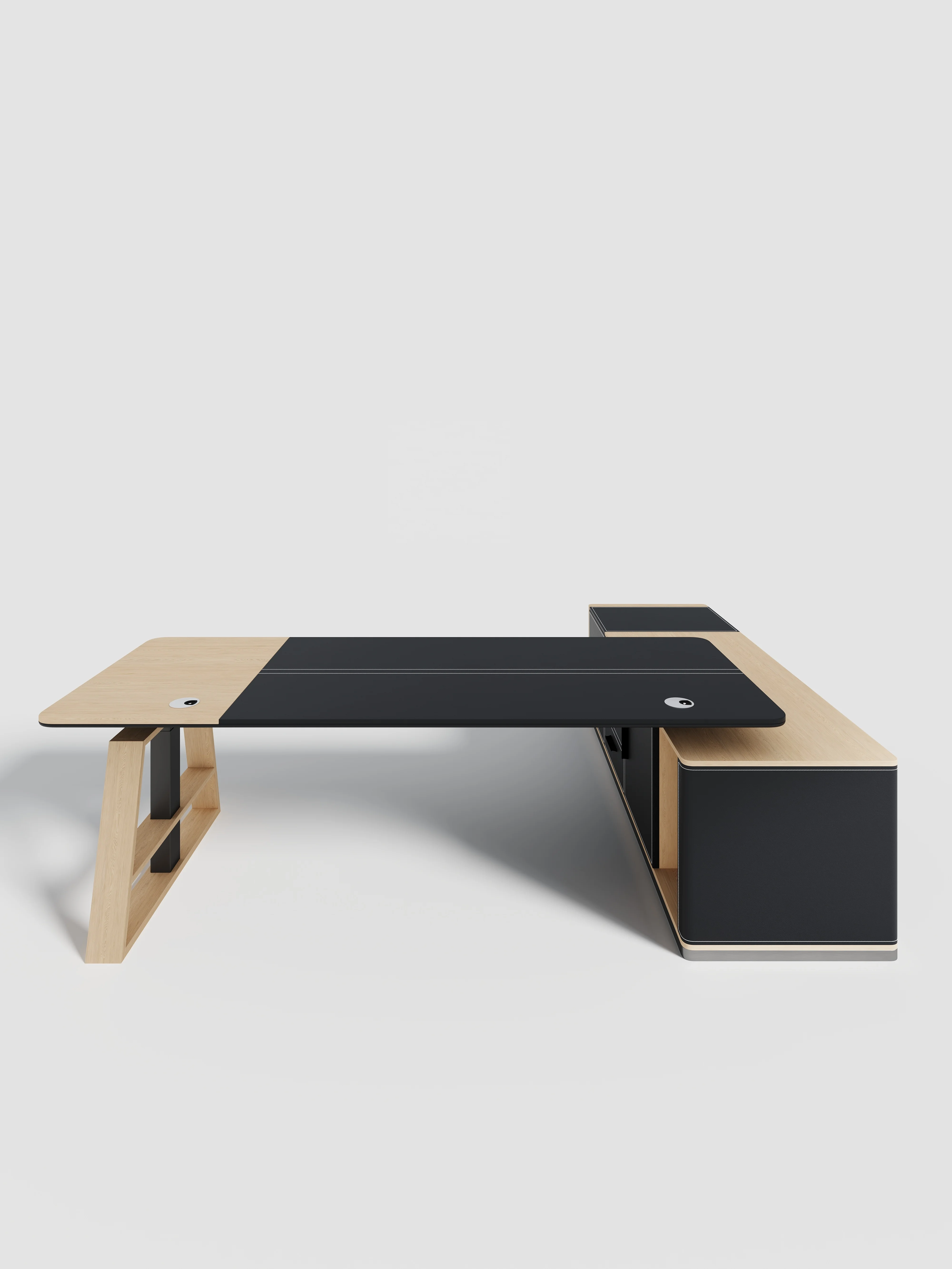 Executive Luxury boss Modern height adjustable office electric sit standing desk Office furniture lifting computer table L shape