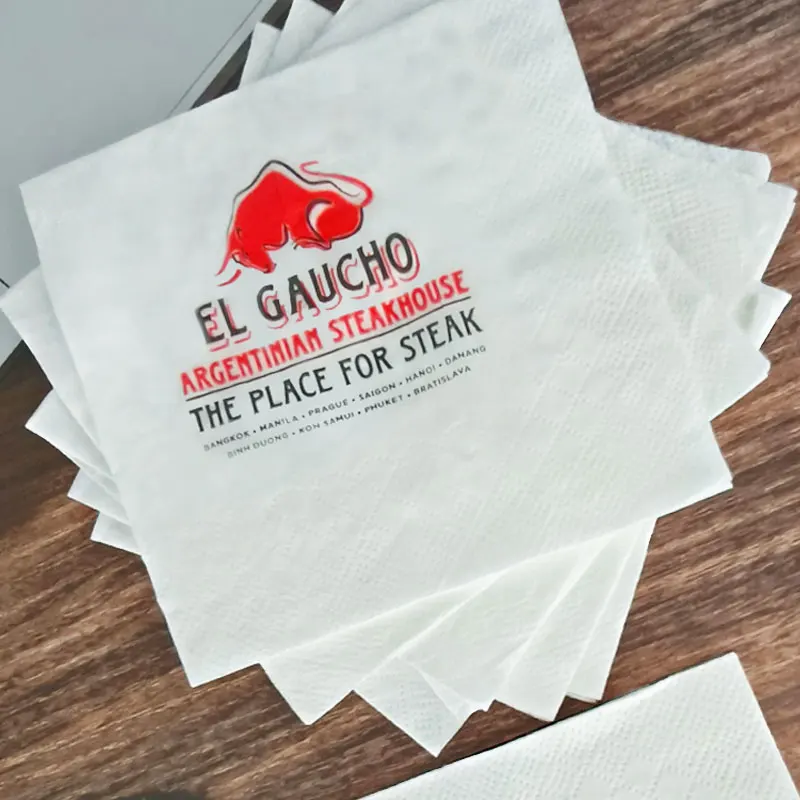 Printed Drinted Lunch 2ply Beverage Custom Disposable Paper Napkins With Logo Decorative Cocktail For Bar Dinner Party Paper