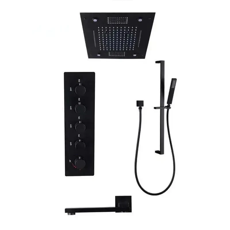 AMAXO Modern Ceiling Mounted Bathroom Shower Panel Contemporary Thermostatic Shower Faucet System For Home