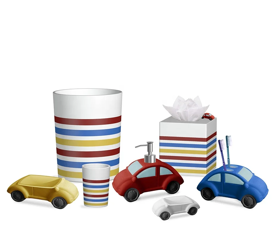 Car shape Painting&Spraying Resin Bathroom Article Accessories Set designers bathroom set