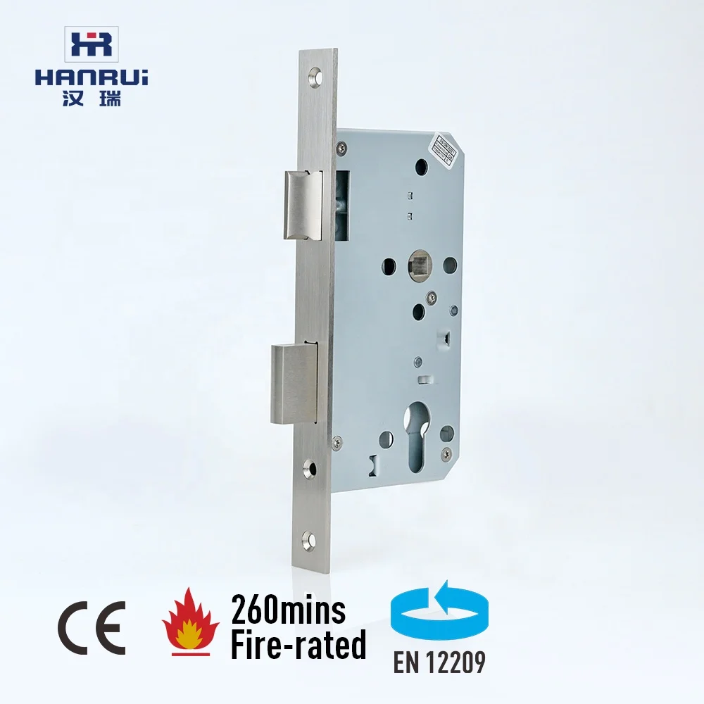Европейский профиль CE EN12209 SS304 врезной замок для противопожарной двери backset 55
