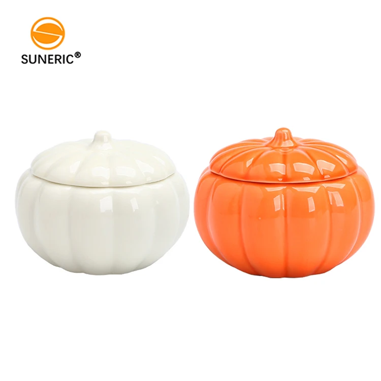 Wholesale halloween pumpkin jars ceramic empty candle containers for candles