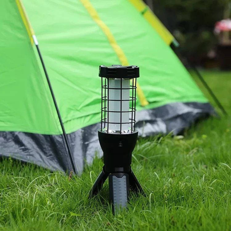 Super Bright 650 Lumen Adjustable USB Rechargeable 360 Cob Camping Work Led Light Lamp Tripod with hook
