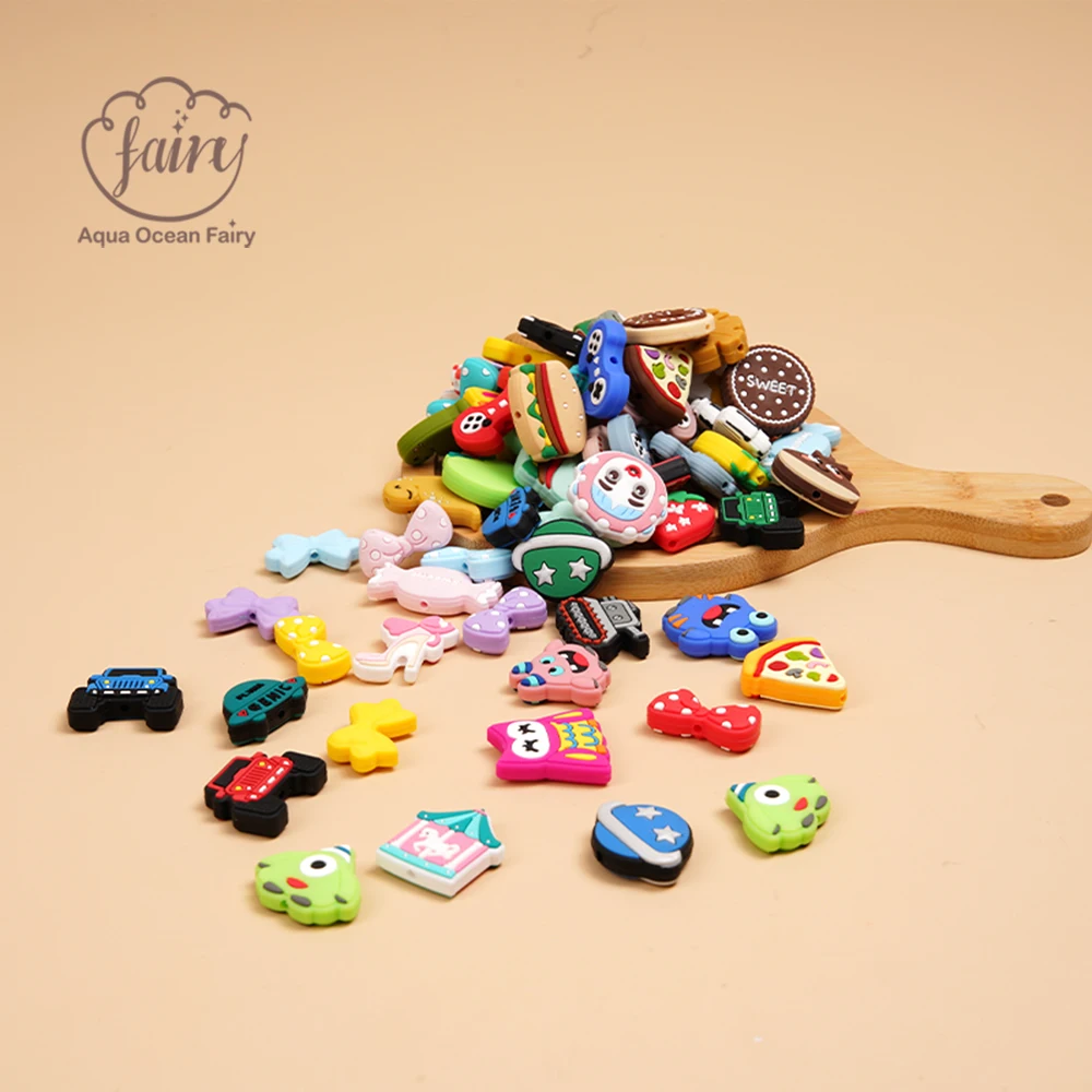 Sample Free Wholesale Customize Focal Beads Different Christmas Halloween Series Soft Rubber Bpa Free Silicone Focal Bead