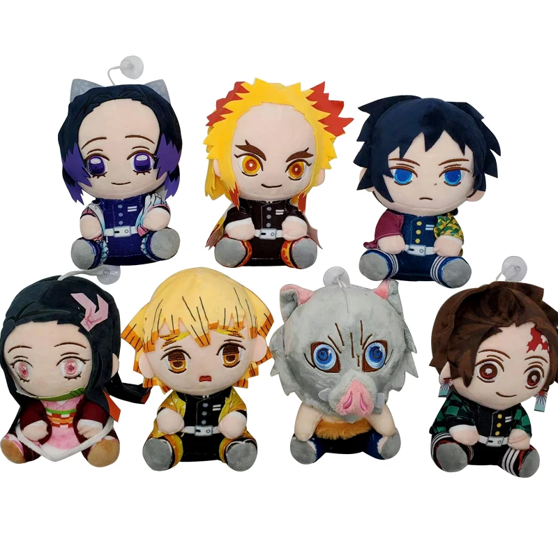 Japan Anime Demon Slayer Doll Kimetsu No Yaiba Kamado Tanjirou Nezuko Zenitsu Kyoujurou Figurine Plush Kids Toy Gift 20cm