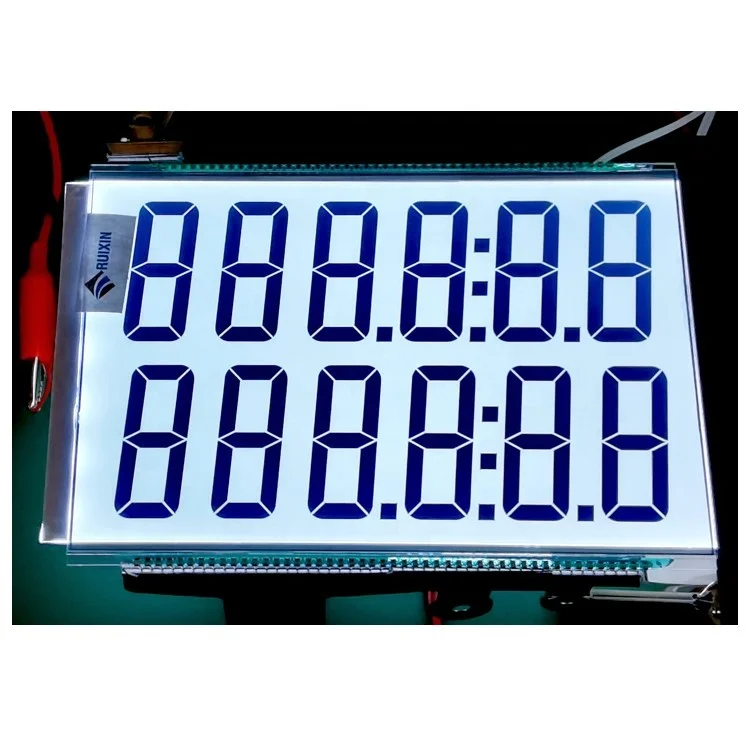 2 Lines Row 6 Digits Panel Board 12 Digit 7 Segment Fuel Dispenser TN HTN LCD Display Module Custom LCD Display For Gas Meter