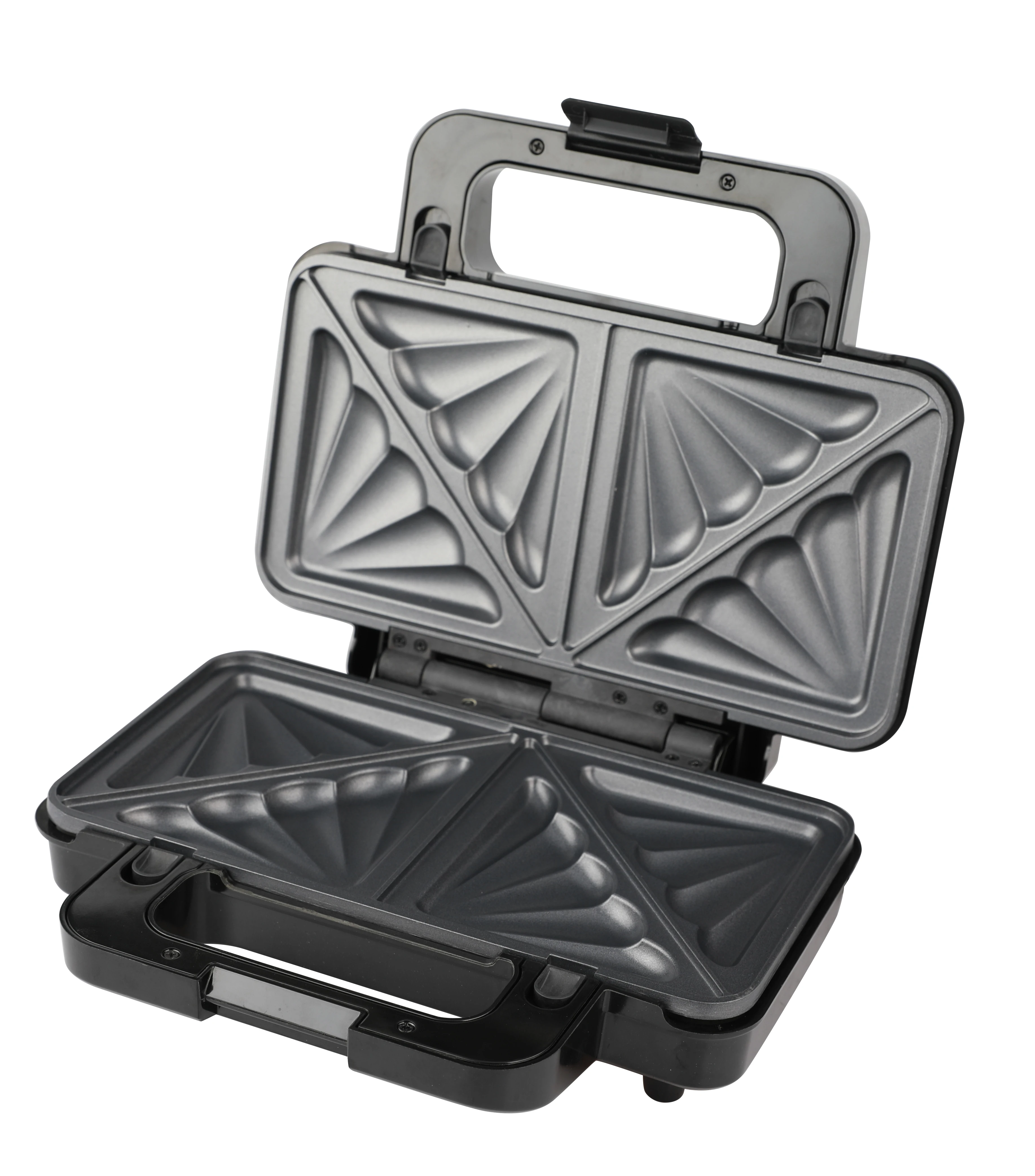 Wholesaler household use 2-slices sandwich, grill, waffle maker 3 in 1 Classic metallic top cover 1000W