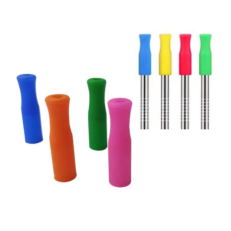 Factory Wholesale Reusable 510 Silicone Drip Tips Mouthpiece Cover For 6mm 8mm Stainless Steel Straw