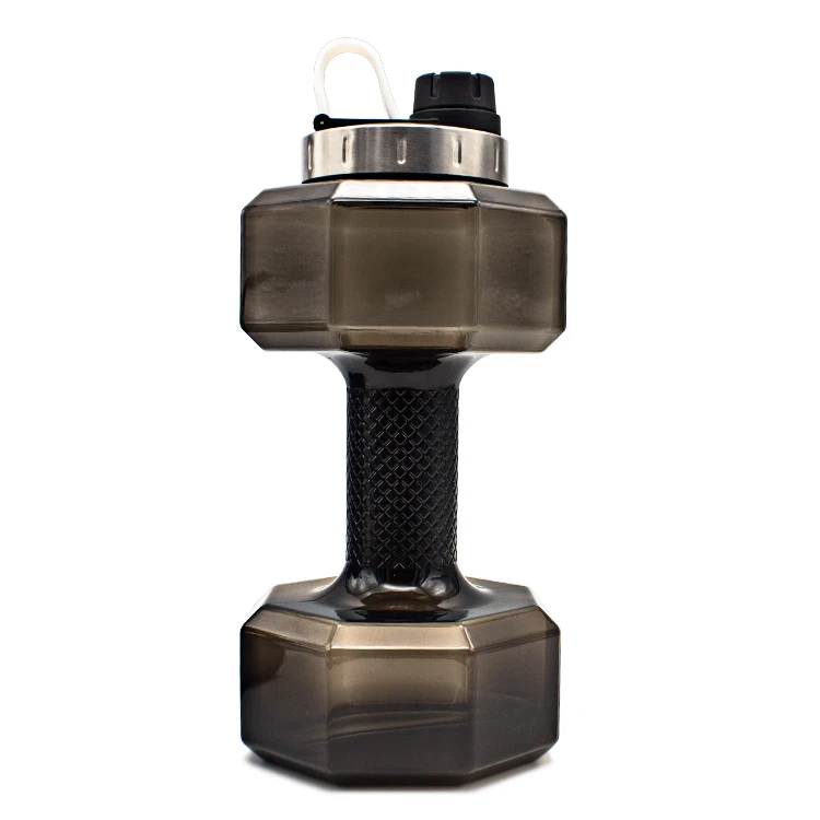 2.2L water bottle weights Big Plastic Dumbbell Shape Sport Shaker Water Bottle With Handle