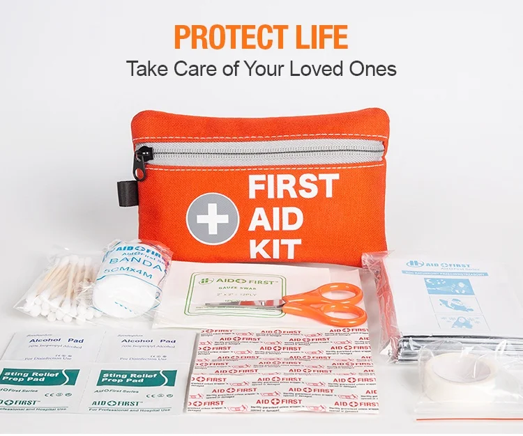 T.J.D Tech Lightweight Portable Adjustable Durable Superior Quality orange First Aid Belt Bag For Cycling Hiking Camping Hunting