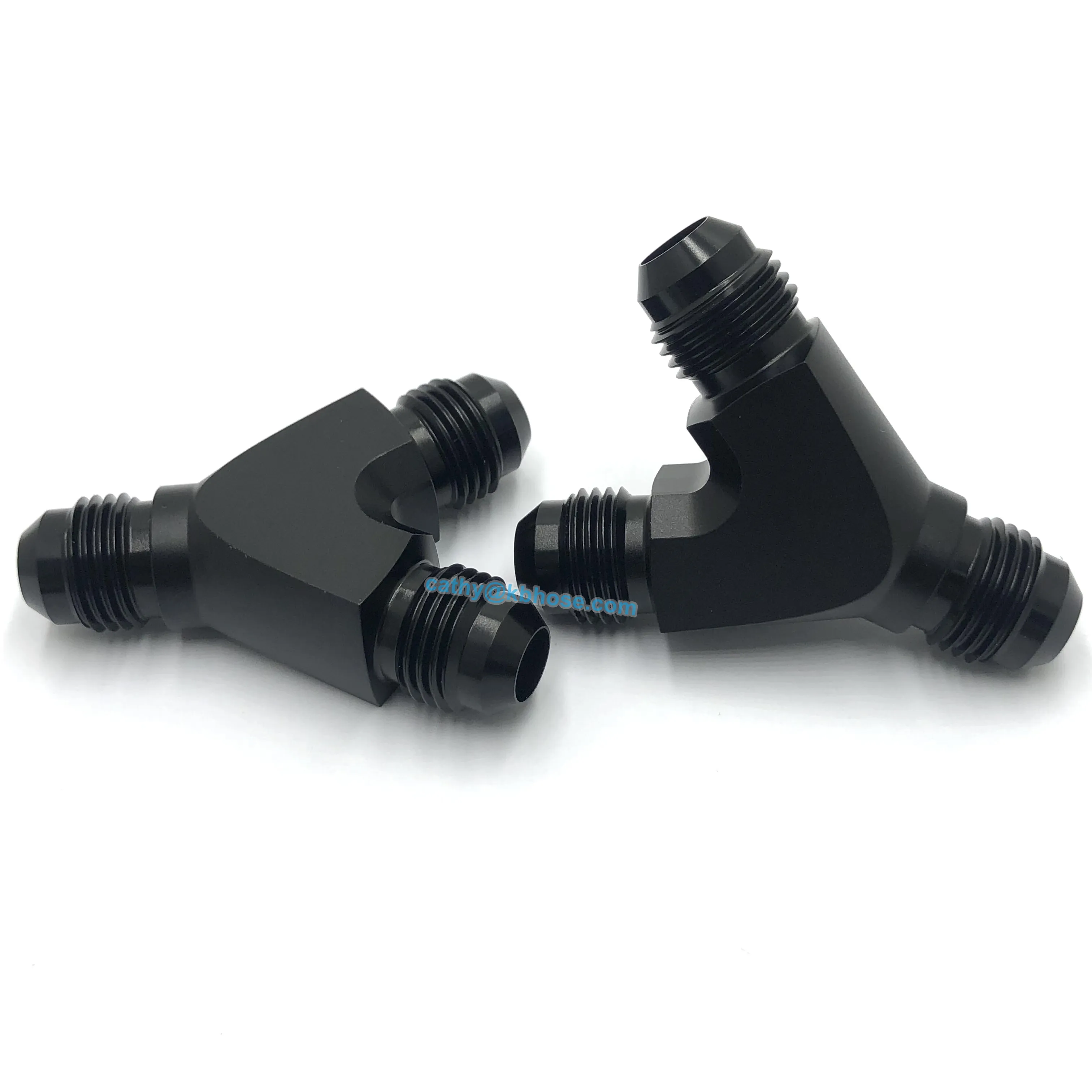 Aluminum 6AN Male to 2*AN6 3 Ways Y Fuel Hose Tube Connector Male Flare Coupler Union Y Block Fitting Adapter
