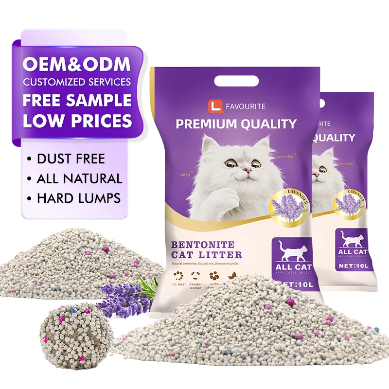 OEM Manufacturers Strong Clumping Easy Clean 100% Natural Sodium Clay Cat Sand Dust Free Premium Bentonite Cat Litter