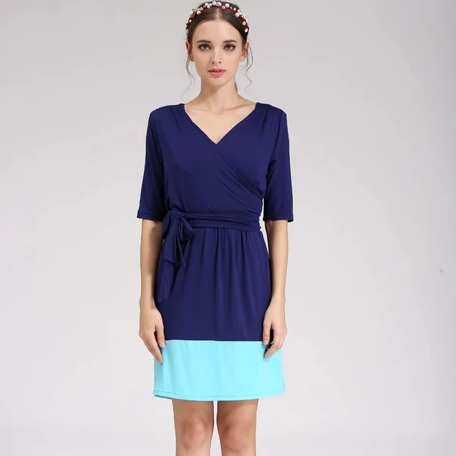 Emotion Moms OEM Maternity Clothes Nursing Dress for Pregnant Women Soft Jersey Patchwork Fabric