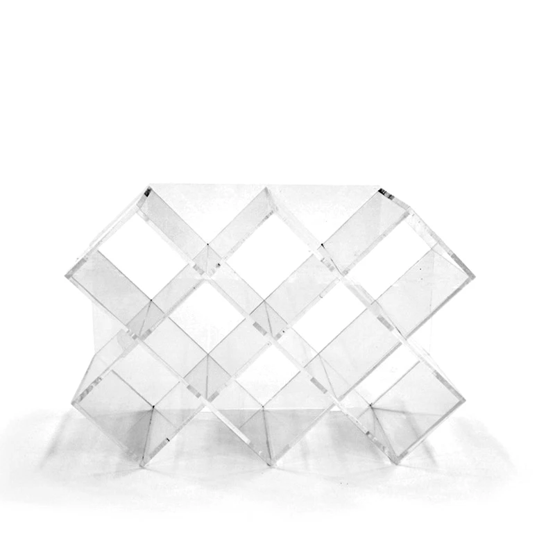 Modern Design High Quality Display Shelf Restaurant Wedding Wine Bottle Holder Acrylic Transparent Wine Rack