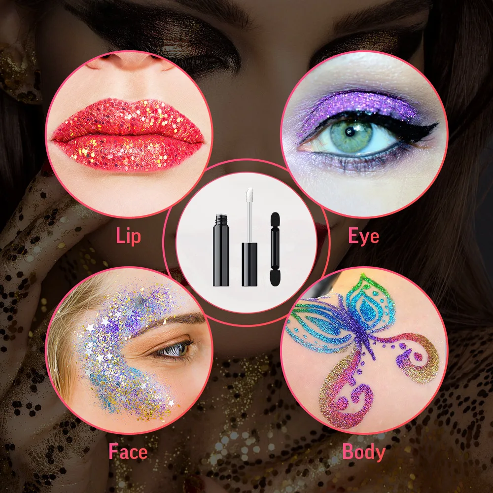 Makeup Styling Lip Glue Eye Body Bonding Sequins Waterproof Sweat Resistant Super Sticky Lip Primer Gel