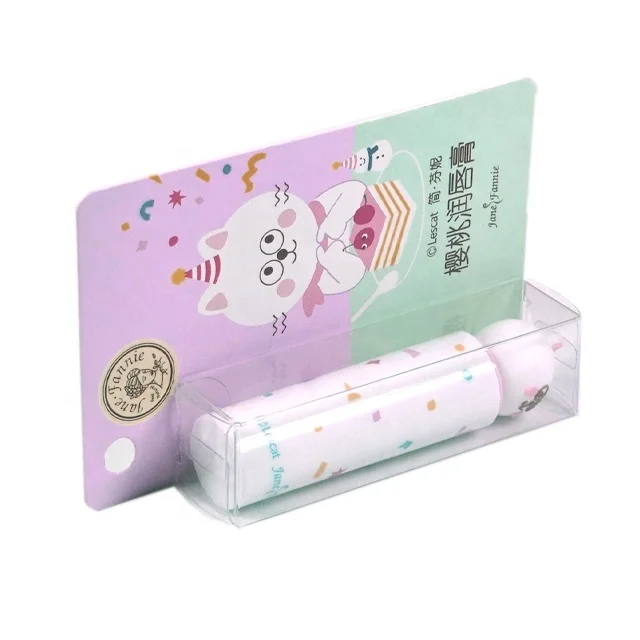 Hot sale Plastic Clear PET PVC PP Chapstick Lip Balm Folding Tray with cardboard