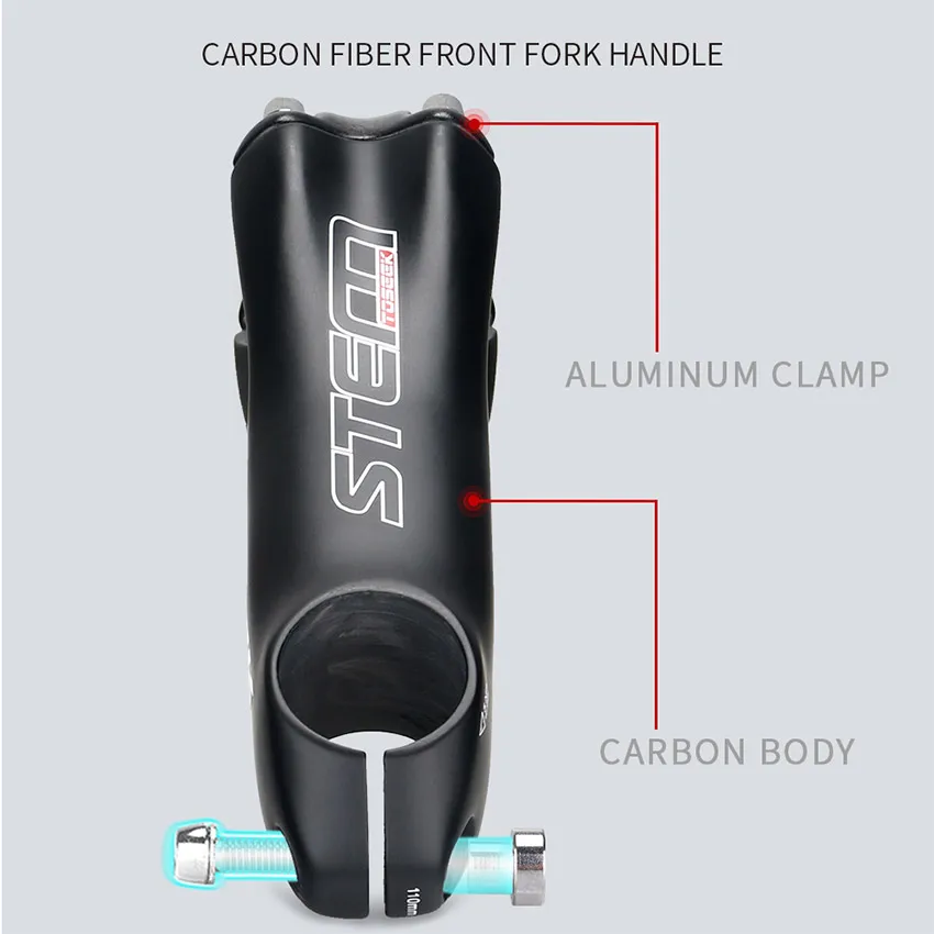 Original Production TOSEEK Red Black White 80/90/100/110mm 10 Degrees Carbon Stem Mtb Carbon Fiber Cycling Bike Stem Bike Parts