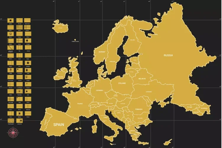  2020 новый дизайн персонализированный эксклюзивная версия Карта Европы для путешественников с клапанами и пользовательским