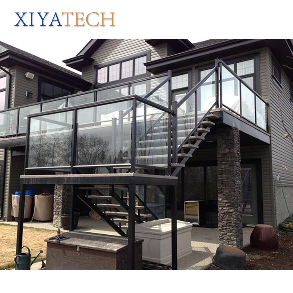 XIYATECH Outdoor Stainless Steel Post Glass Railing System for Balconies and Fencing Installations