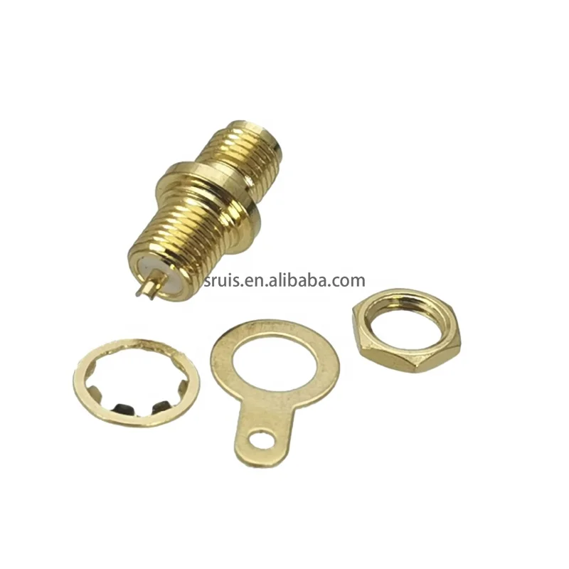 SMA jack female RF coaxial bulkhead connectors panel mount with nut and solder Coax Coaxial in stock