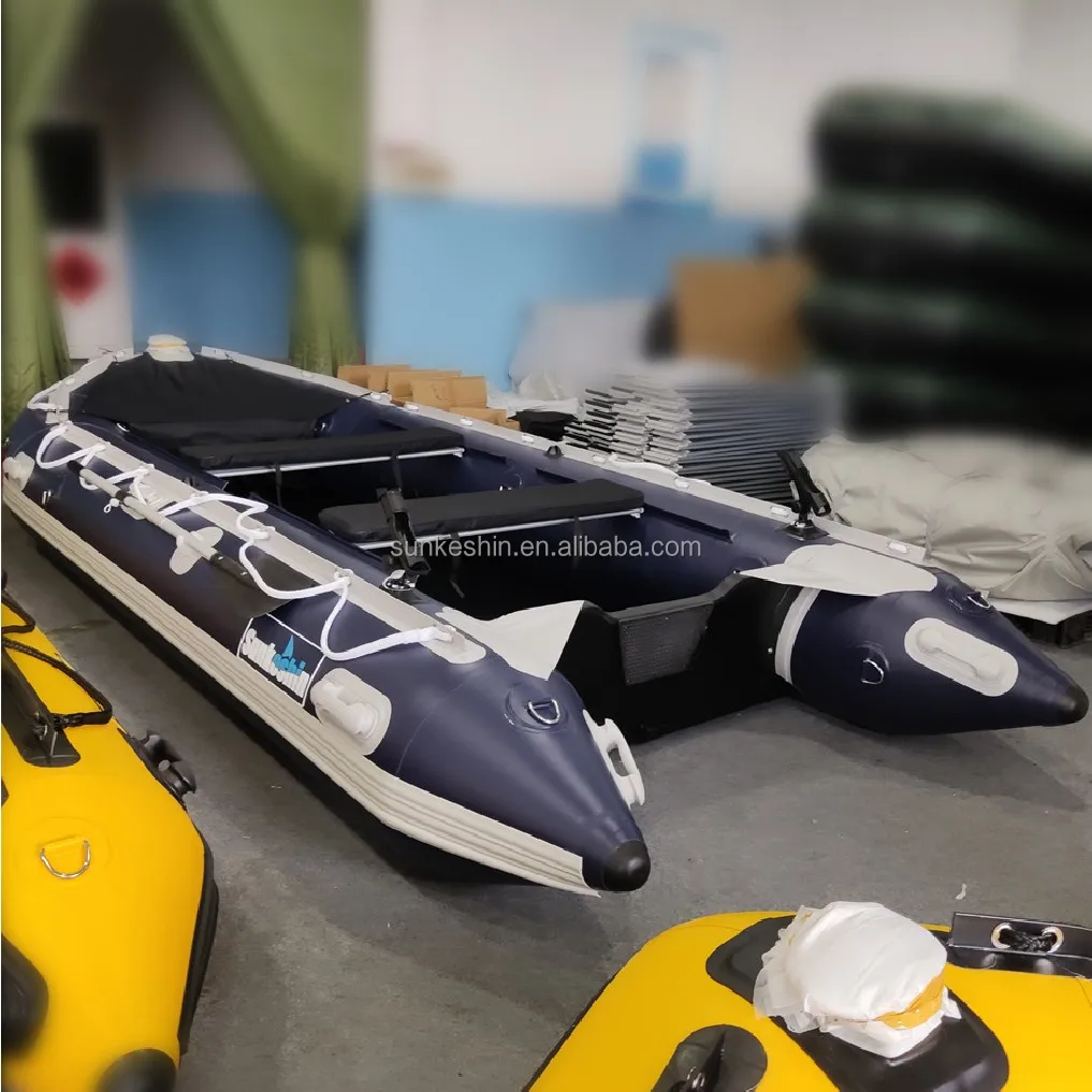 China 14.7ft Mini Fishing Dinghy 4.7m Inflatable Pontoons Rowing Boat for sale