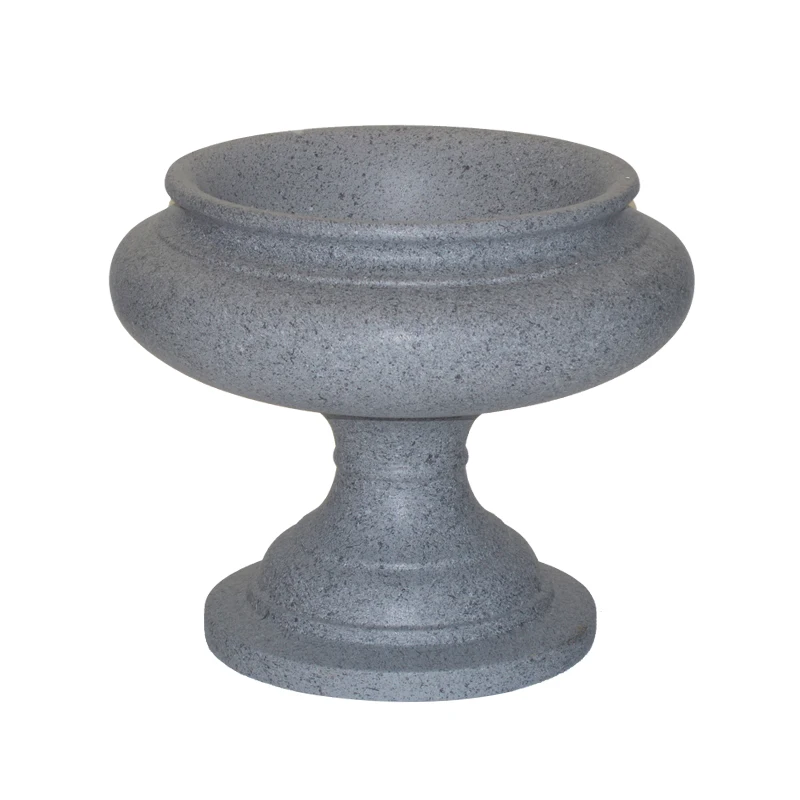 Home Decorative Plant Pots Grey Urn Planter Indoor Outdoor Fiber Clay Flower Plant Pots