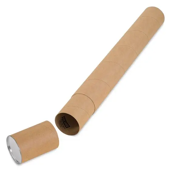 Custom Biodegradable Black Printing Matt Long Shipping Mailing Kraft Paper Tube Packaging For Poster