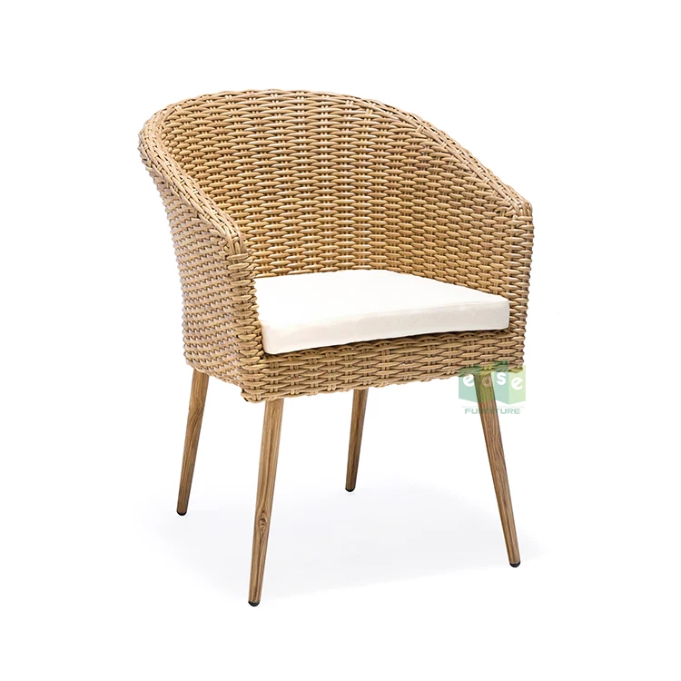 (E7095) Современная уличная мебель для ресторана сад синтетический ротанг Плетеный обеденный стул с руками