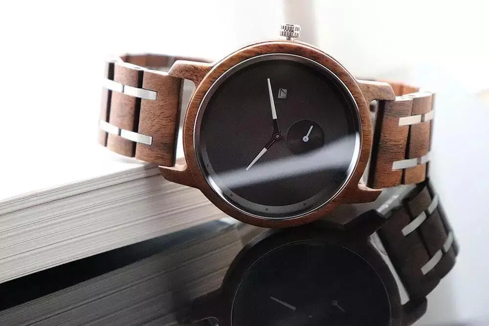 Luxury Branded Wood & Stainless Steel Watches Quartz Watch from China Factory
