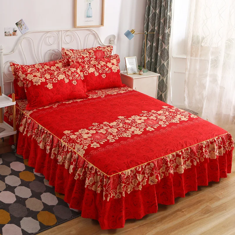 
3pcs single bed sheet wholesale bedspread bed skirt sabanas soft double bedsheets sets luxury king size bed sheet bedding set 