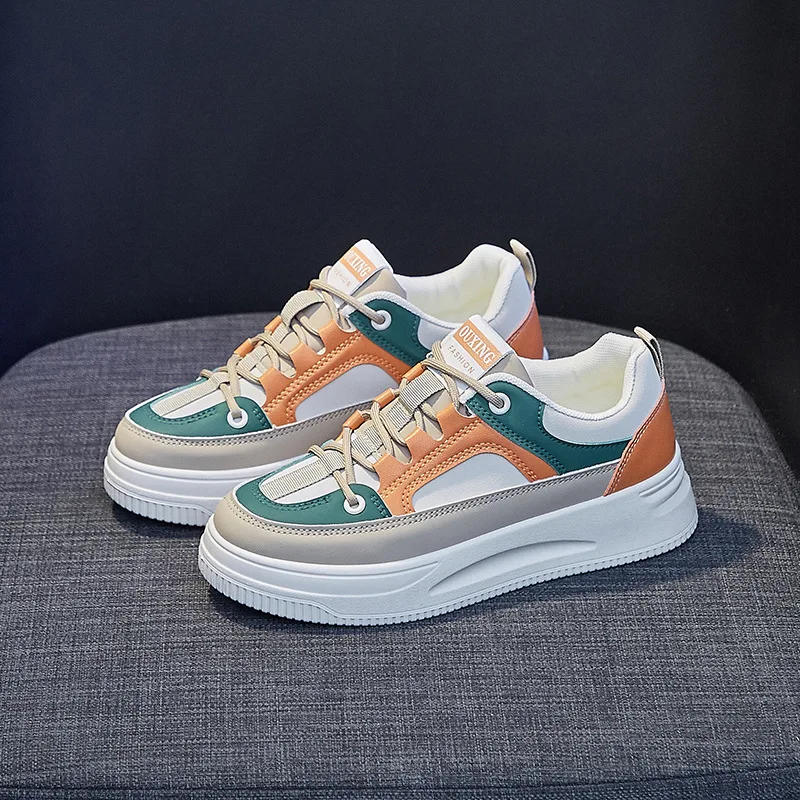 2023 New Fashion Thick Sole Shoes Outdoor Lace Up Casual Sneakers For Girls
