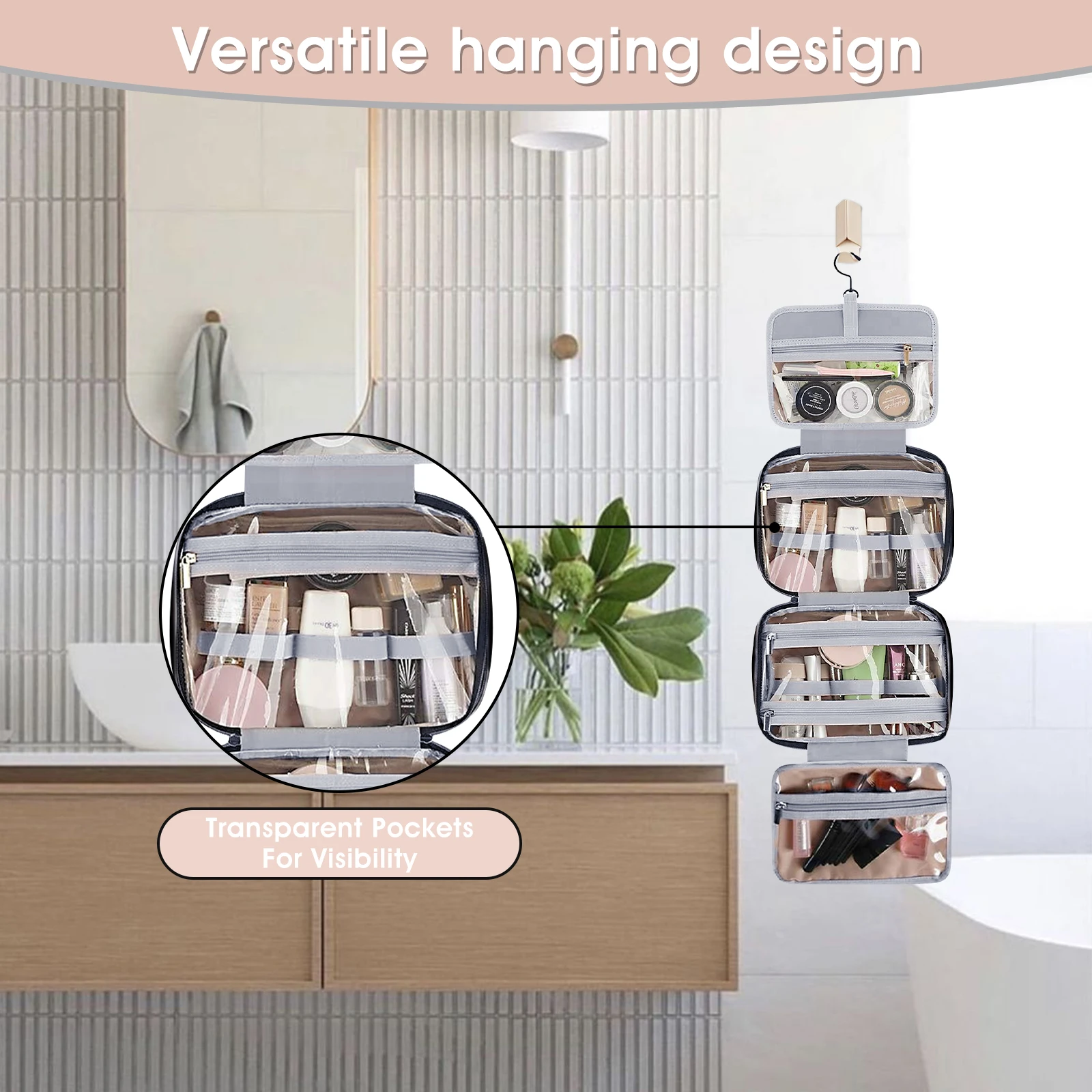 Water Resistant Travel Toiletry Organizer Beauty Custom Makeup Storage Bag Cosmetic Bag for Women Lady