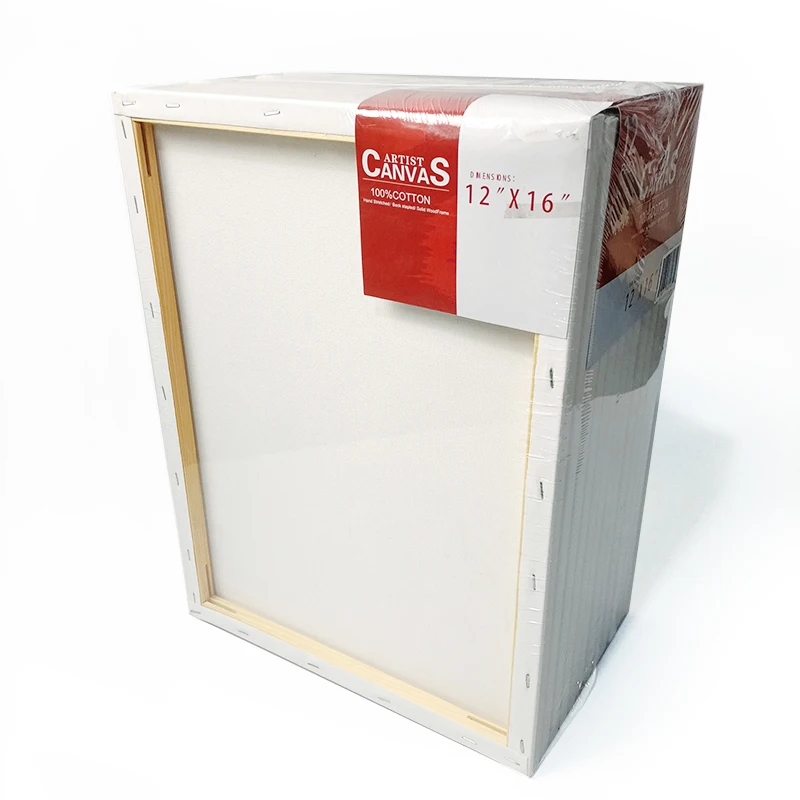 12*16inch 12pcs Packed  Blank Painting Canvas Primed 100% Cotton for Painting Art Media Canvases