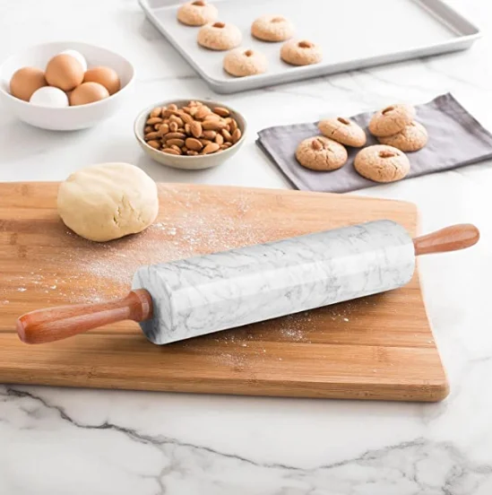 Baking Pastry Pizza Dough Roller Fondant Cookie Pie Crust Pasta Bakery Roller Pin Black Marble Rolling Pin