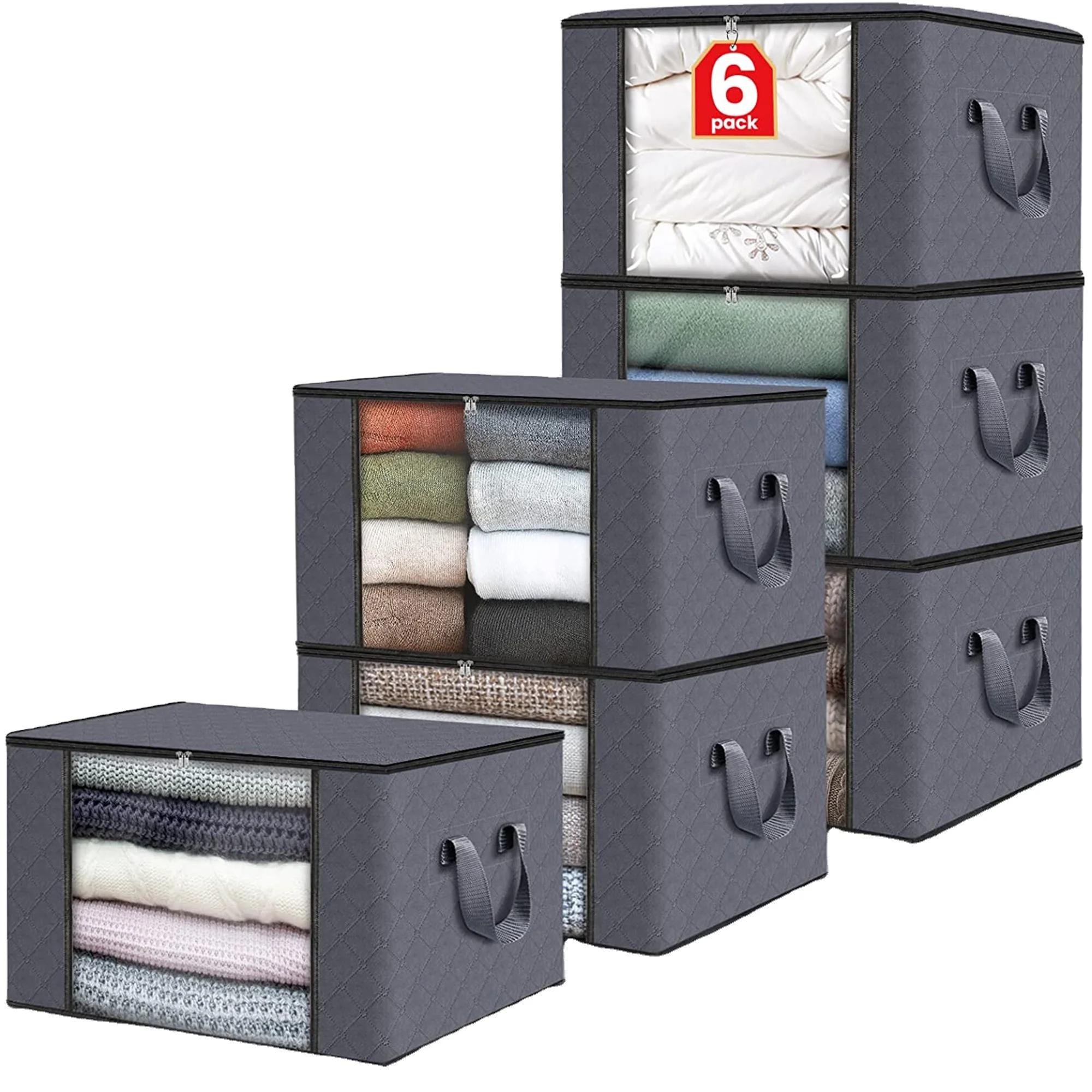 Cotton Linen Large Clothes Organizer Collapsible Folding Bed Thick Breathable Fabric Underbed Storage Boxes Bags