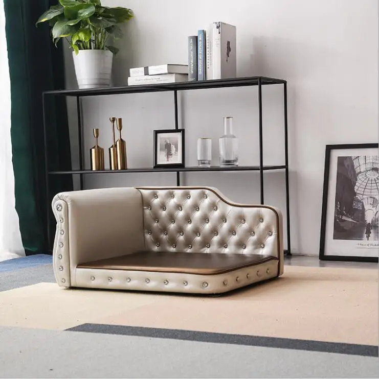 OEM and ODM High quality Luxury Leather dog sofa large dog beds dog sofa and bed