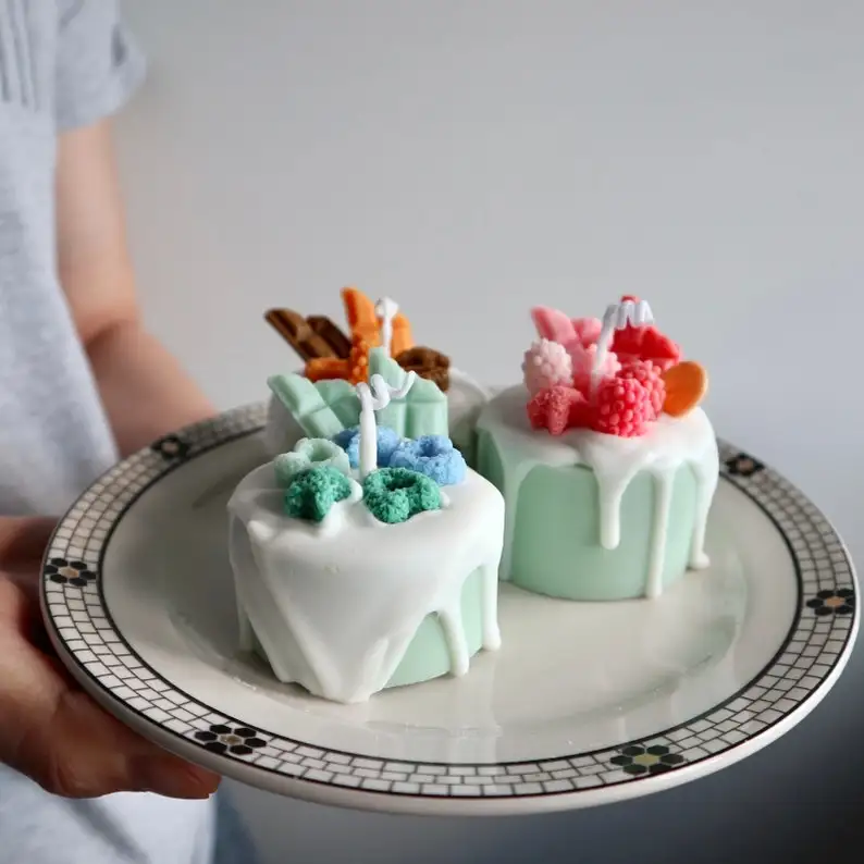 Exquisite Custom Unique Dessert Shaped diy Scented Candle custom